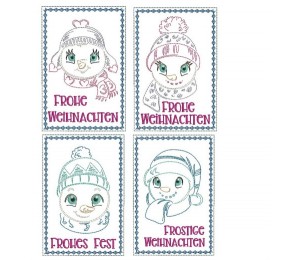 ITH Postkarten - Mr. & Mrs. Schneemann Line Art